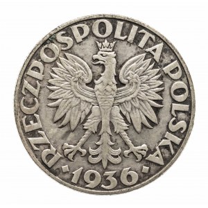 Polska, II Rzeczpospolita (1918-1939), 5 złotych 1936, Żaglowiec, Warszawa