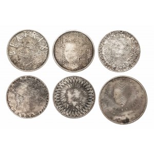Niederlande, Satz 5 und 10 Euro-Münzen 2003-2013, Silber 6 Stück.