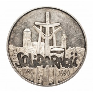 Polska, Rzeczpospolita Polska od 1989 roku, 100000 złotych 1990, Solidarność typ A.