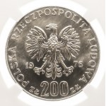 Polska, PRL (1944-1989), 200 złotych 1976, XXI Igrzyska Olimpijskie, NGC MS 64