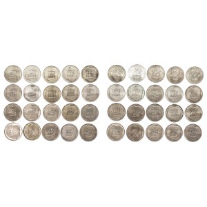 Poland, People's Republic of Poland (1944-1989), set of 200 gold coins 1974 / 1976 ( 40 pieces ).
