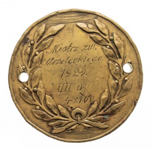 Polska, II Rzeczpospolita (1918-1939), medal Mistrz zw. Strzeleckiego 1929, PWK Poznań
