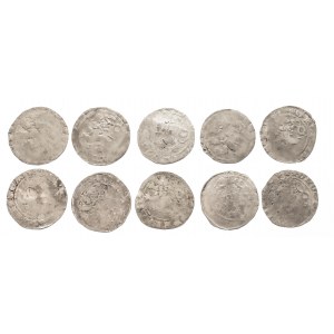Bohemia, Prague pennies (10 pieces) 14th century, Wenceslas , Charles IV