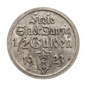 Wolne Miasto Gdańsk, 1/2 guldena 1923, srebro