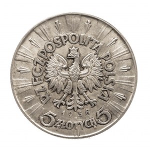 Polska, II Rzeczpospolia (1918-1939), 5 złotych 1938 Piłsudski, Warszawa