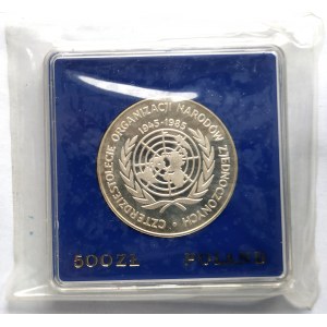 Poland, People's Republic (1944-1989), 500 gold 1985, 40 Years of the United Nations (2)