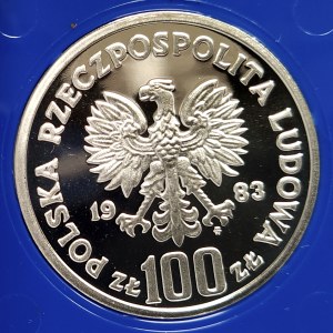 Polska, PRL (1944-1989), 100 złotych 1983, Ochrona środowiska - Niedźwiedź (2)