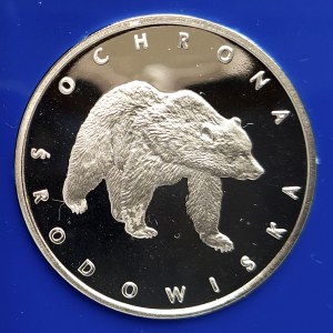 Polska, PRL (1944-1989), 100 złotych 1983, Ochrona środowiska - Niedźwiedź (3)