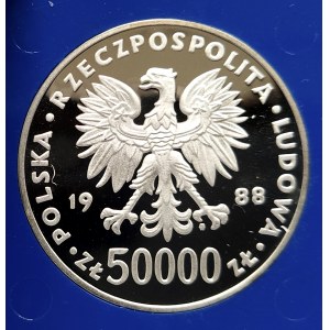 Poland, People's Republic of Poland (1944-1989), 50000 gold 1988, Jozef Pilsudski (1)