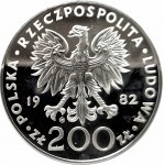 Polska, PRL (1944-1989), 200 złotych 1982, Jan Paweł II, Valcambi, stempel zwykły