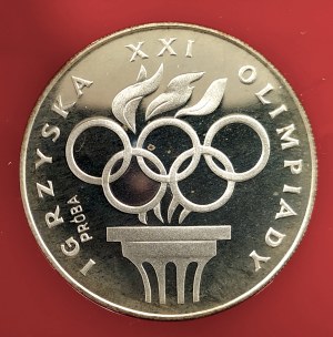 Poland, People's Republic of Poland (1944-1989), 200 gold 1976, Games of the XXI Olympiad Montreal - Torch - sample, silver