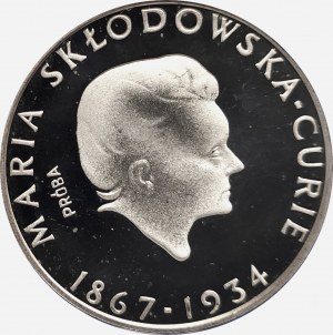 Polska, PRL (1944-1989), 100 złotych 1974, Maria Skłodowska-Curie - próba, srebro