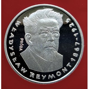 Polska, PRL (1944-1989), 100 złotych 1977, Władysław Reymont - z ukosa - próba, srebro