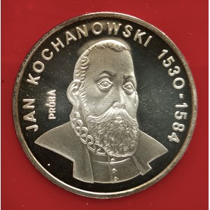 Poland, PRL (1944-1989), 100 gold 1980, Jan Kochanowski - sample, silver