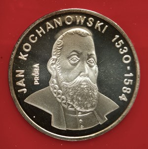 Poland, PRL (1944-1989), 100 gold 1980, Jan Kochanowski - sample, silver