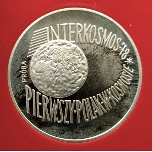 Polska, PRL (1944-1989), 100 złotych 1978, Interkosmos - Pierwszy Polak w Kosmosie - próba, srebro