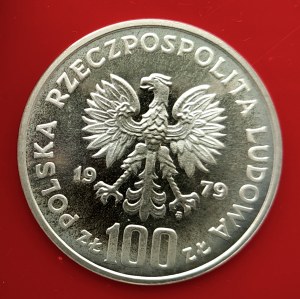 Poland, PRL (1944-1989), 100 gold 1979, Henryk Wieniawski - sample, silver