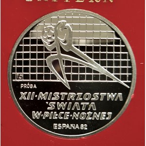 Polska, PRL (1944-1989), 200 złotych 1982, XII Mistrzostwa Świata w Piłce Nożnej - Hiszpania '82 - próba, srebro