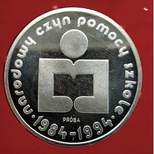 Polska, PRL (1944-1989), 1000 złotych 1986, Narodowy Czyn Pomocy Szkole - próba, srebro (1)