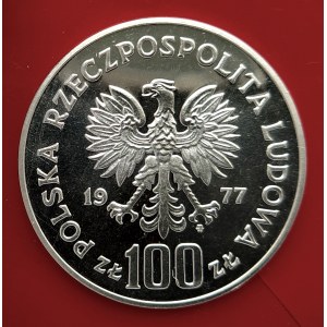 Polska, PRL (1944-1989), 100 złotych 1977, Wawel - próba, srebro