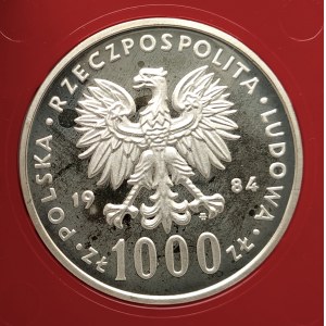 Polska, PRL (1944-1989), 1000 złotych 1984, 40-Lecie PRL - próba, srebro (2)