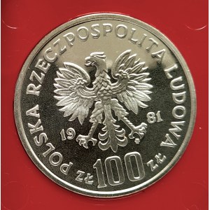 Polen, PRL (1944-1989), 100 Zloty 1981, Władysław Sikorski - Muster, Silber