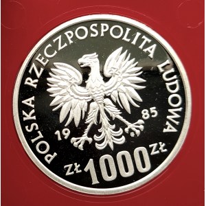 Polen, Volksrepublik Polen (1944-1989), 1000 Gold 1985, Umweltschutz - Eichhörnchen - Muster, Silber (1)