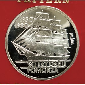 Polska, PRL (1944-1989), 100 złotych 1980, Dar Pomorza - próba, srebro