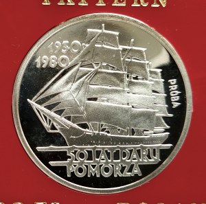 Polska, PRL 1944-1989, 100 złotych 1980, Dar Pomorza - próba, srebro
