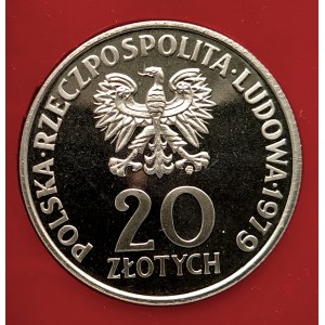 Polska, PRL (1944-1989), 20 złotych 1979, Centrum Zdrowia Dziecka - próba, miedzionikiel