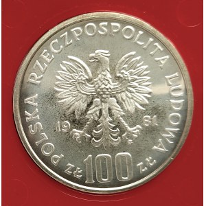 Poland, People's Republic of Poland (1944-1989), 100 gold 1981, Environmental Protection - Horses - sample, silver