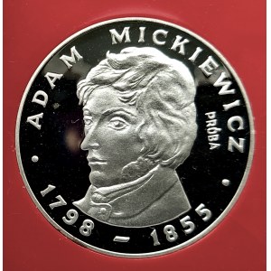 Poland, PRL (1944-1989), 100 gold 1978, Adam Mickiewicz - sample, silver