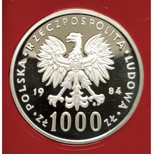 Polska, PRL (1944-1989), 1000 złotych 1984, Wincenty Witos - próba, srebro (2)