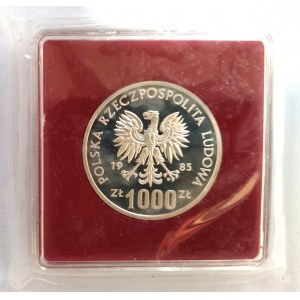 Polen, Volksrepublik Polen (1944-1989), 1000 Gold 1985, Przemysław II - Halbfigur - Probe, Silber (1)