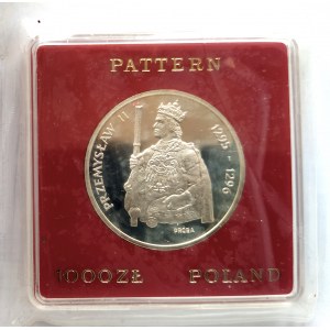 Polen, Volksrepublik Polen (1944-1989), 1000 Gold 1985, Przemysław II - Halbfigur - Probe, Silber (2)