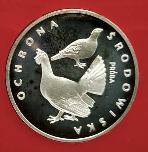 Polska, PRL 1944-1989, 100 złotych 1980, Ochrona Środowiska - Głuszce - próba, srebro