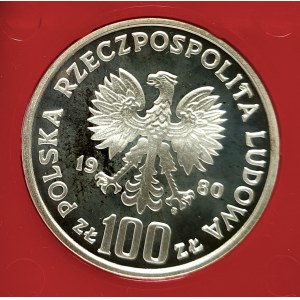 Polen, Volksrepublik Polen (1944-1989), 100 Zloty 1980, Umweltschutz - Raufußhuhn - Muster, Silber