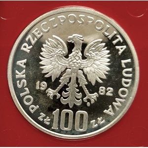 Polen, Volksrepublik Polen (1944-1989), 100 Zloty 1980, Umweltschutz - Störche - Muster, Silber
