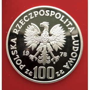 Polska, PRL (1944-1989), 100 złotych 1978, Ochrona Środowiska - Łoś - próba, srebro