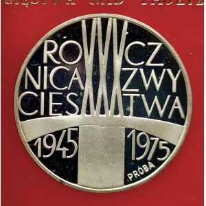 Polska, PRL (1944-1989), 200 złotych 1975, XXX Rocznica Zwycięstwa nad Faszyzmem - próba, srebro