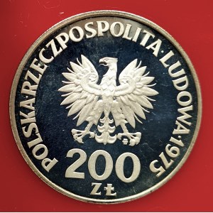 Poland, People's Republic of Poland (1944-1989), 200 gold 1975, XXX Anniversary of Victory over Fascism - sample, silver