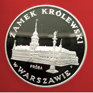 Polen, PRL (1944-1989), 100 Zloty 1975, Königsschloss in Warschau - Muster, Silber