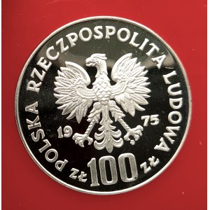 Polen, PRL (1944-1989), 100 Zloty 1975, Königsschloss in Warschau - Muster, Silber
