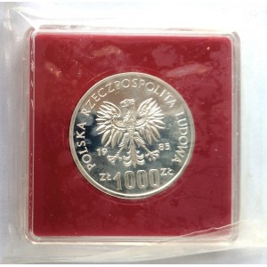 Poland, People's Republic of Poland (1944-1989), 1000 gold 1985, 40 Years of the United Nations - sample, silver (1)