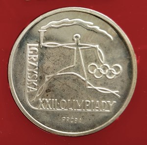 Poland, People's Republic of Poland (1944-1989), 100 gold 1980, Games of XXII Olympiad Moscow - sample, silver