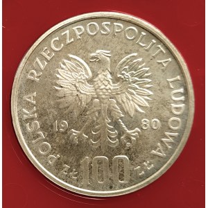 Poland, People's Republic of Poland (1944-1989), 100 gold 1980, Games of XXII Olympiad Moscow - sample, silver