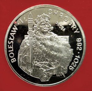 Poland, People's Republic of Poland 1944-1989, 200 gold 1980, Boleslaw I the Brave - half figure - sample, silver