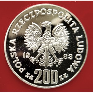 Poland, People's Republic of Poland (1944-1989), 200 gold 1983, 300 Years of the Siege of Vienna - sample, silver
