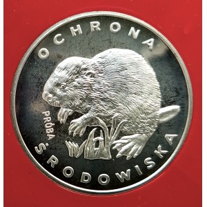 Polska, PRL (1944-1989), 100 złotych 1978, Ochrona Środowiska - Bóbr - próba, srebro