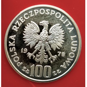 Poland, People's Republic of Poland (1944-1989), 100 gold 1978, Environmental Protection - Beaver - sample, silver